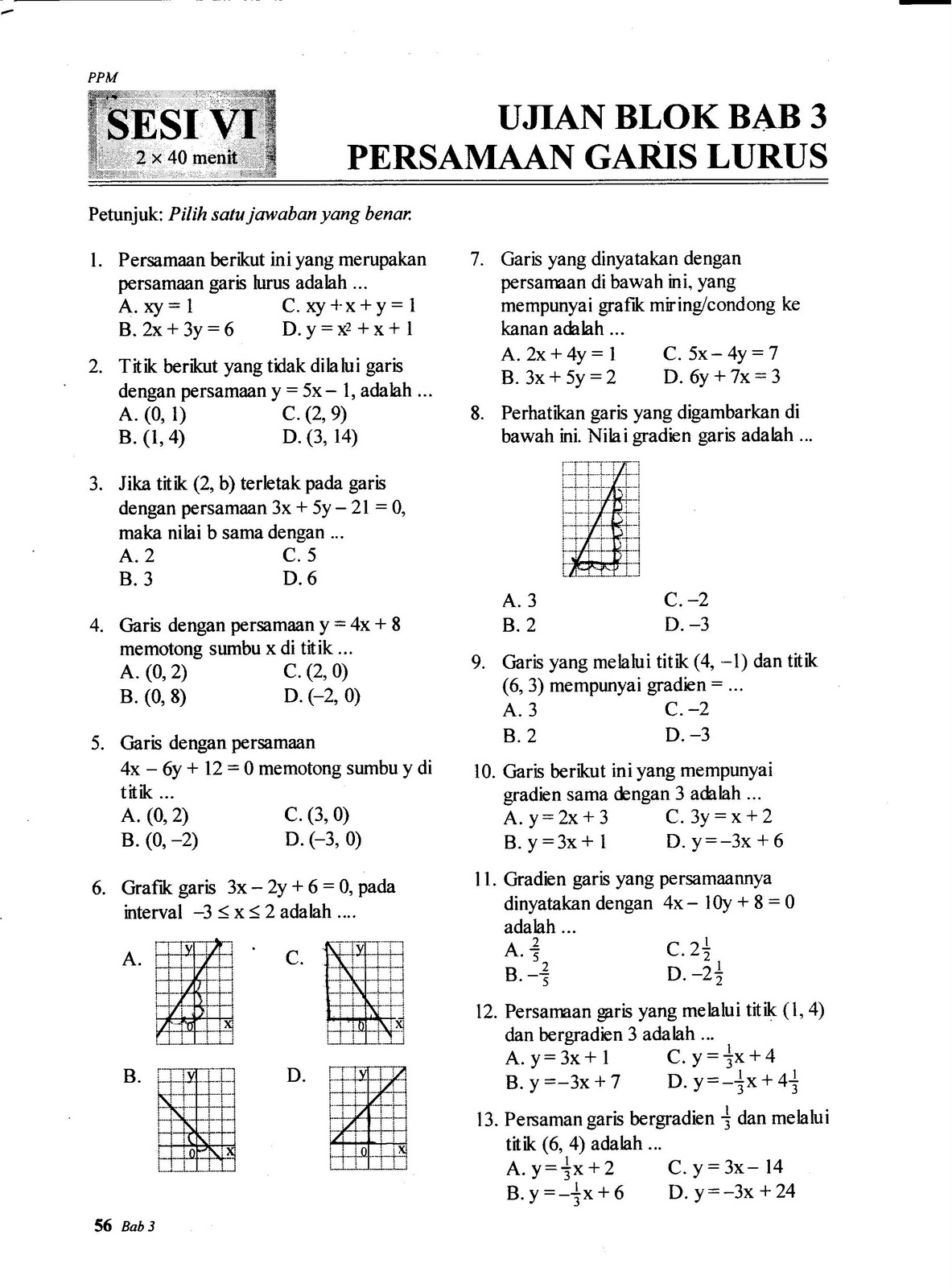 mathematicc: Latihan Soal Persamaan Garis Kelas 8