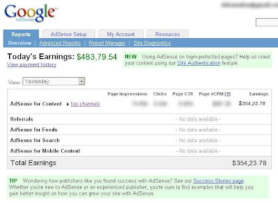 fake adsense earnings