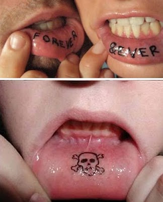 Inside Lip Tattoo.