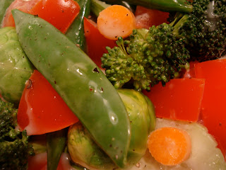 Close up of vegetables with slaw dressing