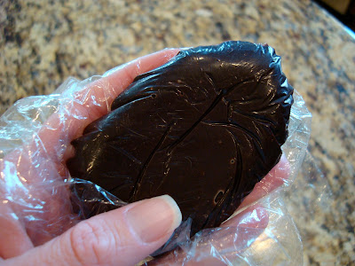 Hand holding Raw Vegan Coconut Oil Chocolate