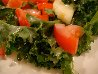 Close up of mixed greens with vegetables