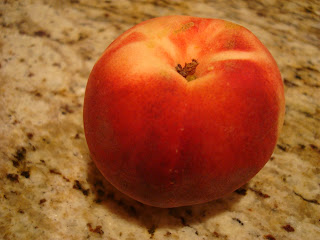 Organic White Peach on countertop