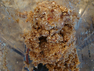 Blended oat mixture mixed with dates and agave