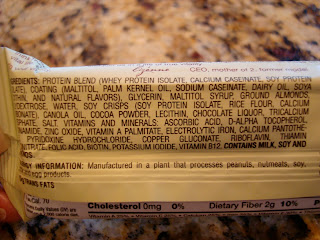 Ingredients on back of Think Thin Bar