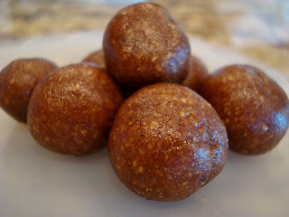 Close up of stacked Raw Vegan Gingerbread Cookie Dough Balls