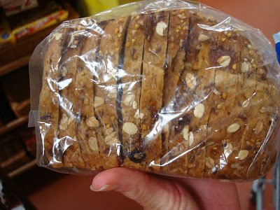 Hand holding bag of sliced Muesli Bread