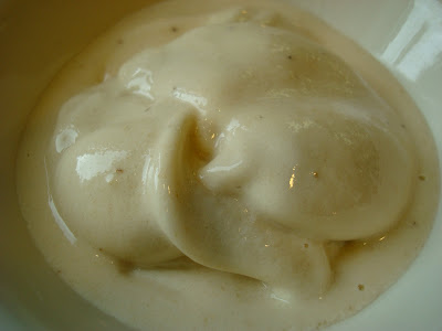 Close up of Vegan Banana Vanilla Softserve