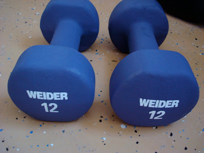 pair of 12 pound dumbbells