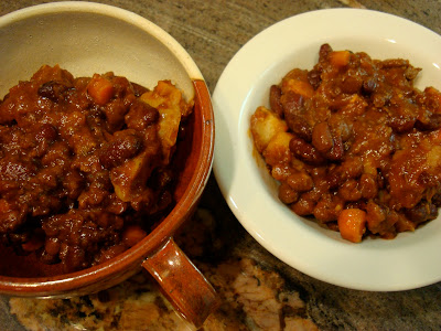 Vegan Crock Pot Chili in two bowls