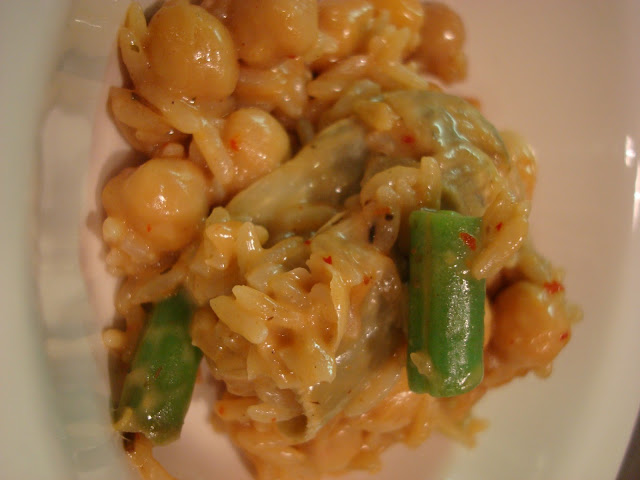 Caribbean Coconut Rice with Garbanzos, Veggies, and Peanut Butter