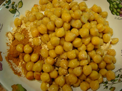 Chickpeas added to dry ingredients
