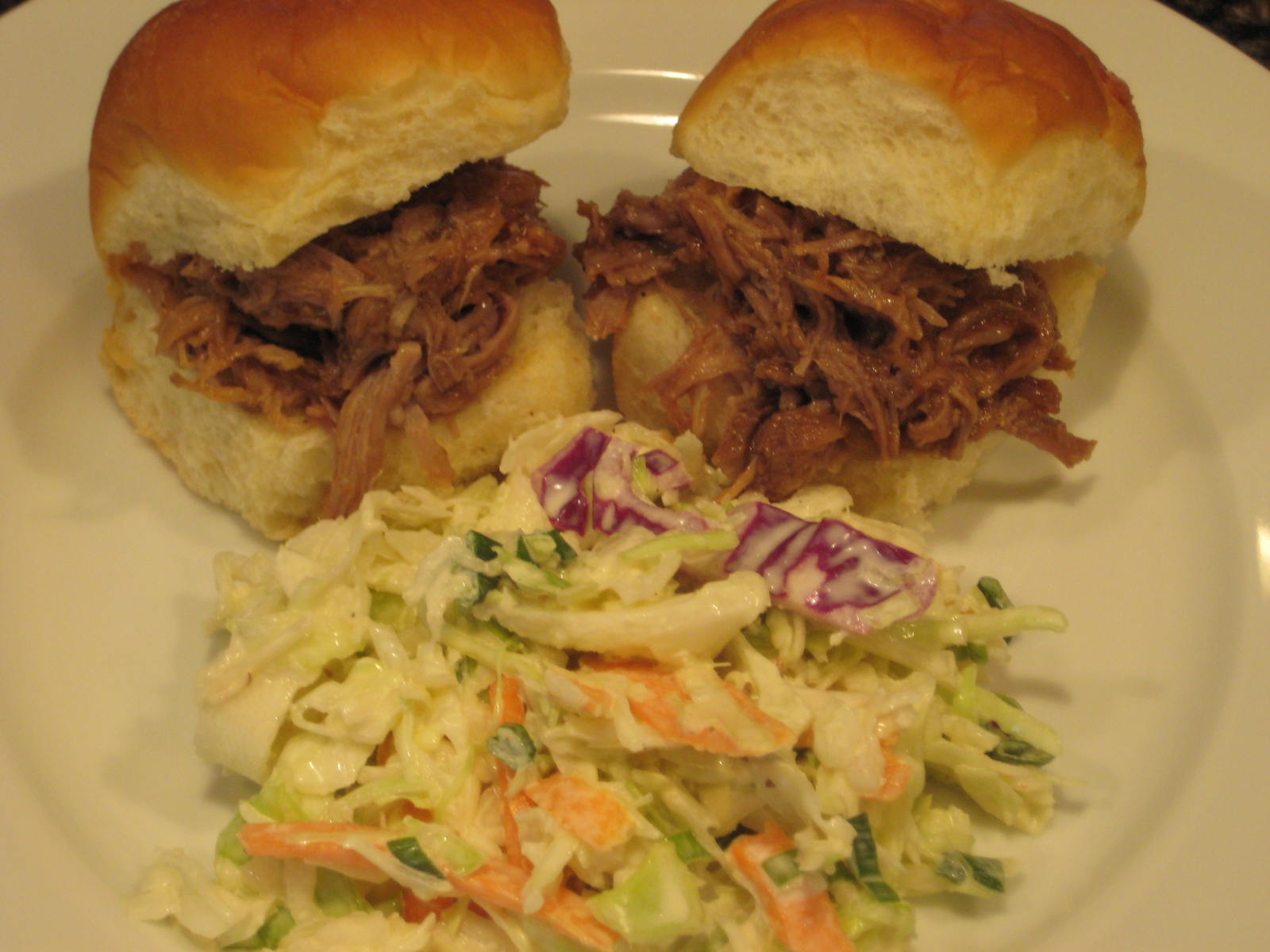 Dinner with the Welches BBQ Pulled Pork Sliders with Coleslaw