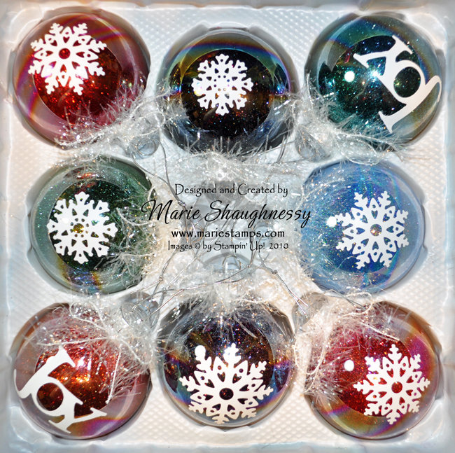 Stamping Inspiration GLITTER GLASS ORNAMENTS...