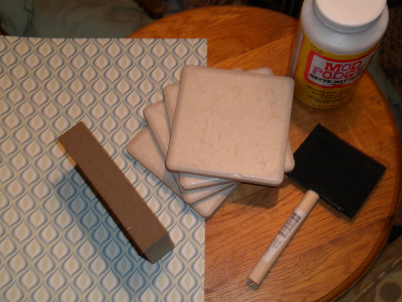 DIY Wednesday Mod Podge Tile Coasters The Dabbling Crafter