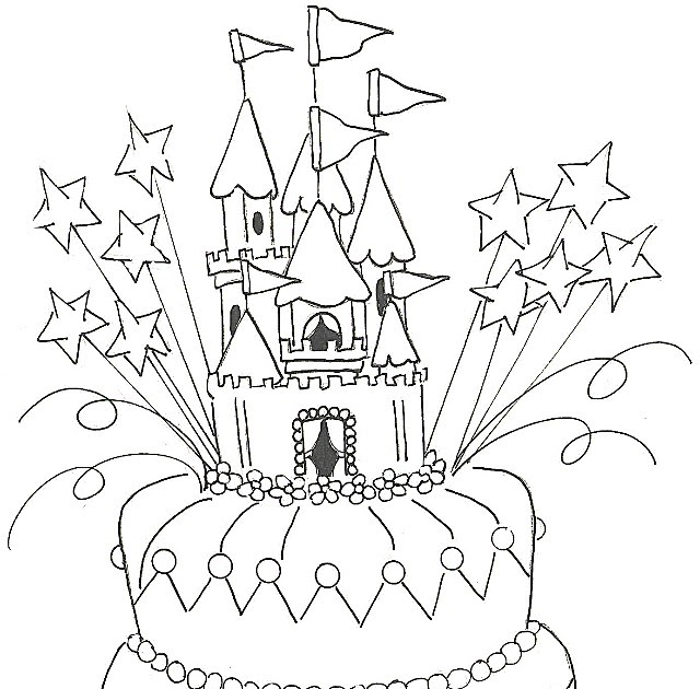 Mom's Coloring Pages Princess Coloring Pages Princess Birthday Cake