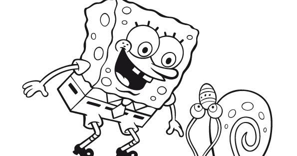 Disney spongebob and gary coloring pages
