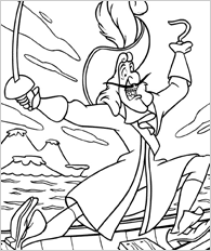 digital dunes disney captain hook printable coloring sheet