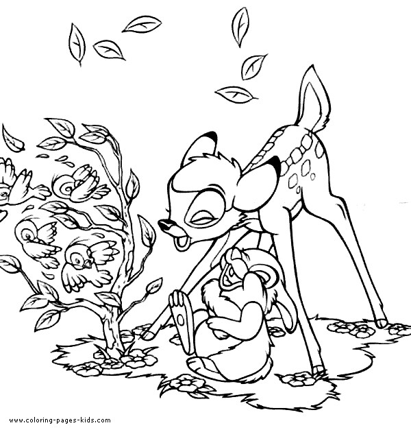 Disney Animal quot; Bambi and Friends quot; Coloring Pages