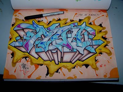 Graffiti Design Sketches and Full Color on Paper