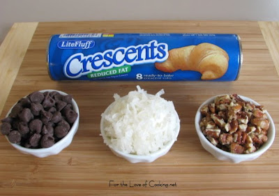 Chocolate, Coconut and Pecan Crescent Rolls