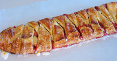 Danish Braids - Strawberry with Orange Vanilla Glaze and Cinnamon and Brown Sugar with Vanilla Glaze