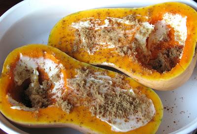 Baked Butternut Squash and Acorn Squash