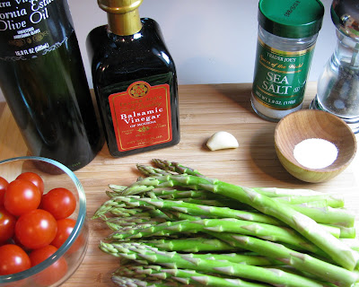 Roasted Asparagus and Cherry Tomatoes with a Balsamic Vinaigrette