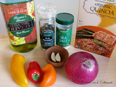 Quinoa with Caramelzied Red Onion, Bell Peppers and Garlic