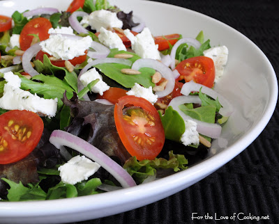 Mixed Greens with Herb Goat Cheese and Wildflower Honey Vinaigrette