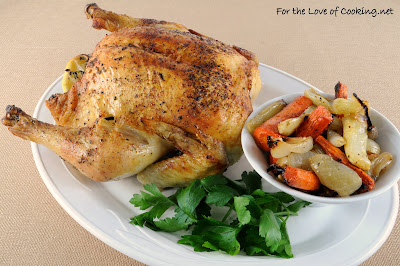 Roasted Chicken with Carrots, Fennel, and Onion 
