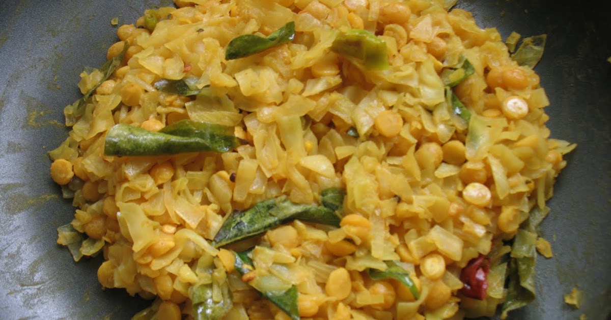 Cabbage Kootu with Channa Dal Kurinji Kathambam