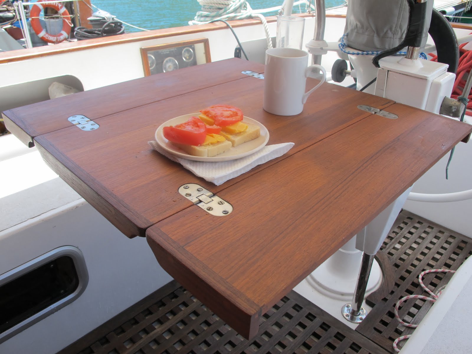 CKD Boats Roy Mc Bride Yachts Teak Cockpit Tables