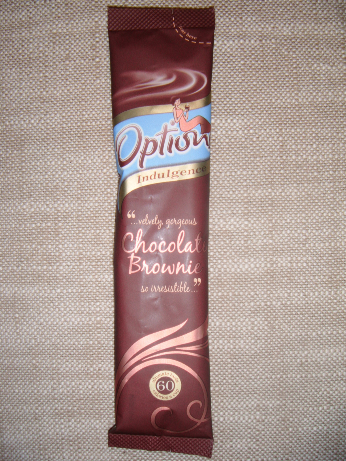 FOODSTUFF FINDS Options Indulgence Hot chocolate Cherry / Brownie (Asda)