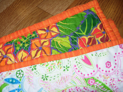 Garden Squares quilt, binding