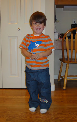 boy models airplane pants