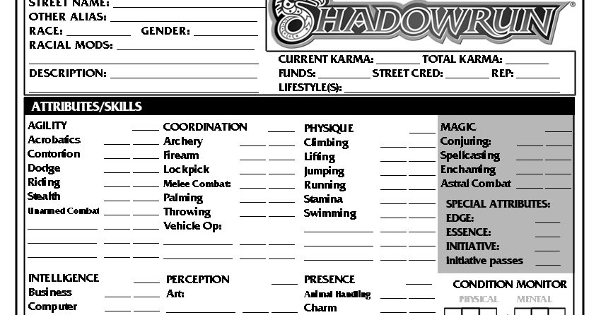 shadowrun character sheet 3e shadowrun character sheet 3e