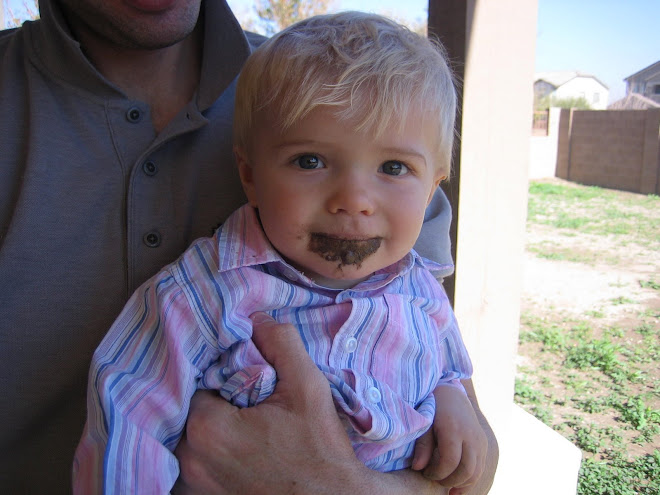 Eating dirt in the backyard