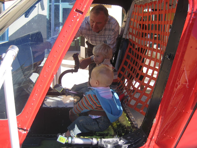 Grandpa helped them fly the helicopter