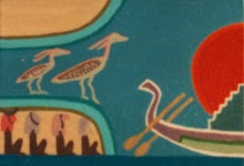 egyptian boat and two birds