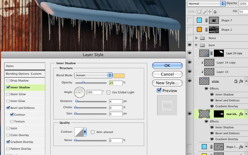 Digital Illustration with Adobe CC Extended Making icicles