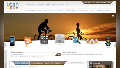 screen shot of new Utah state website