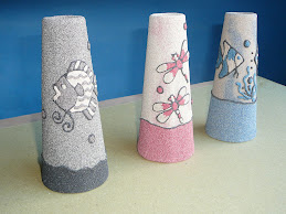 Sand Cardboard Vase (conical shape)