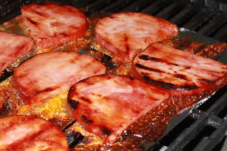 Curts Delectable Creations Grilled Ham Slices with Honey Pineapple