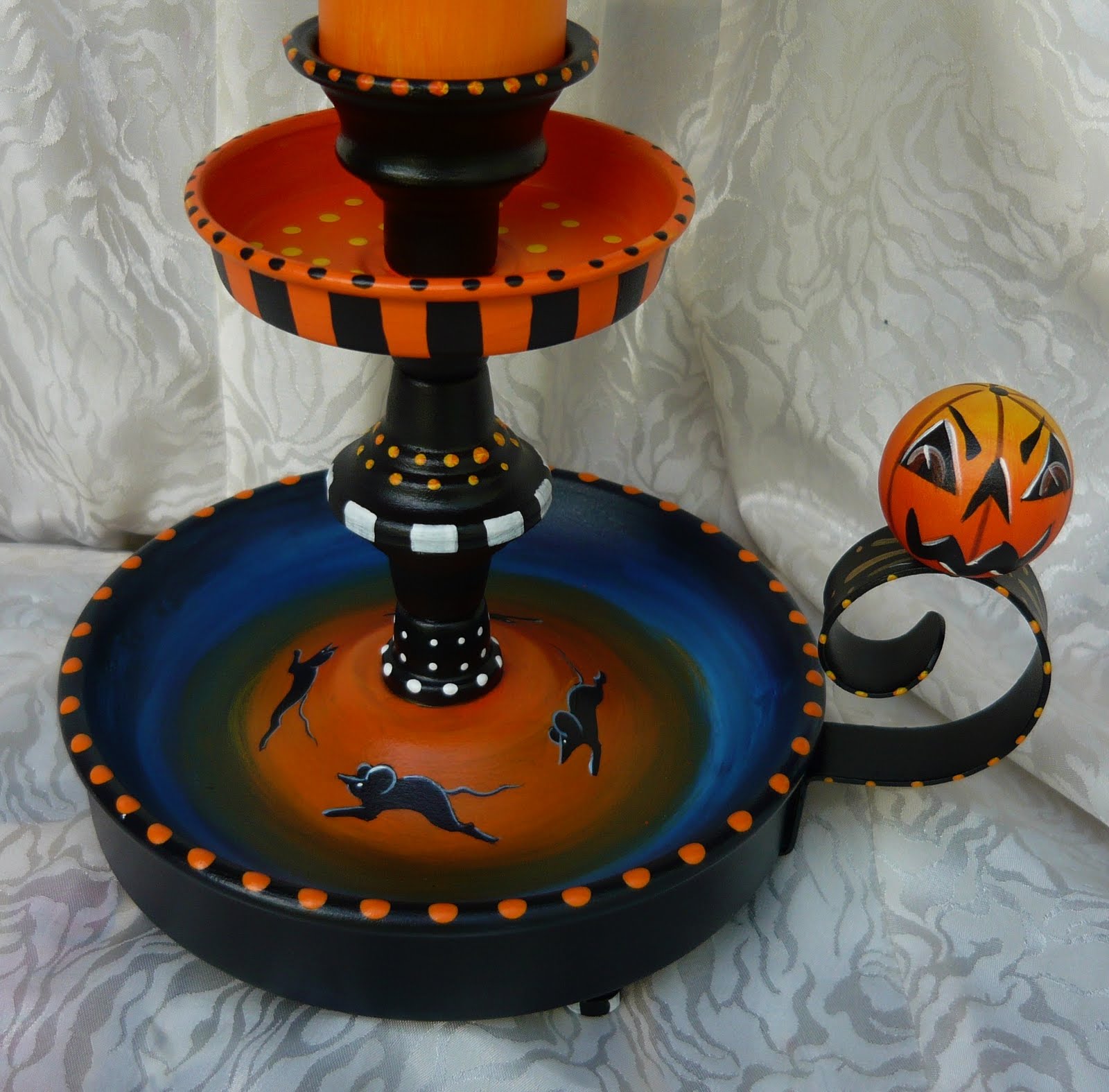MAGIC BRUSH STUDIO HP Vintage Metal Halloween Candlestick Lampon e