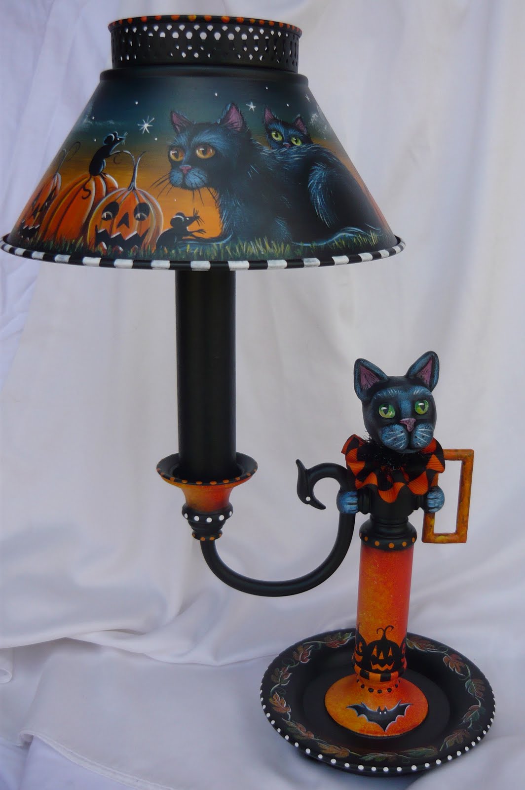 Halloween Artists HP Vintage Halloween Black Cat Lamp on eBay tonight!