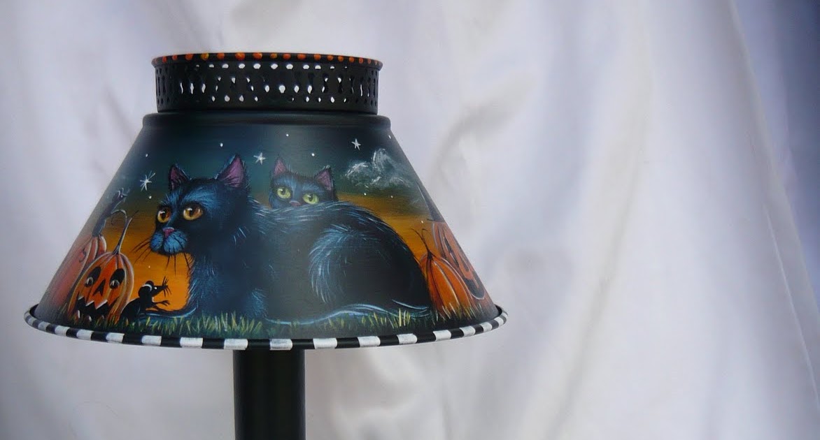 MAGIC BRUSH STUDIO Vintage Halloween Black Cat & Mice Lamp on eBay