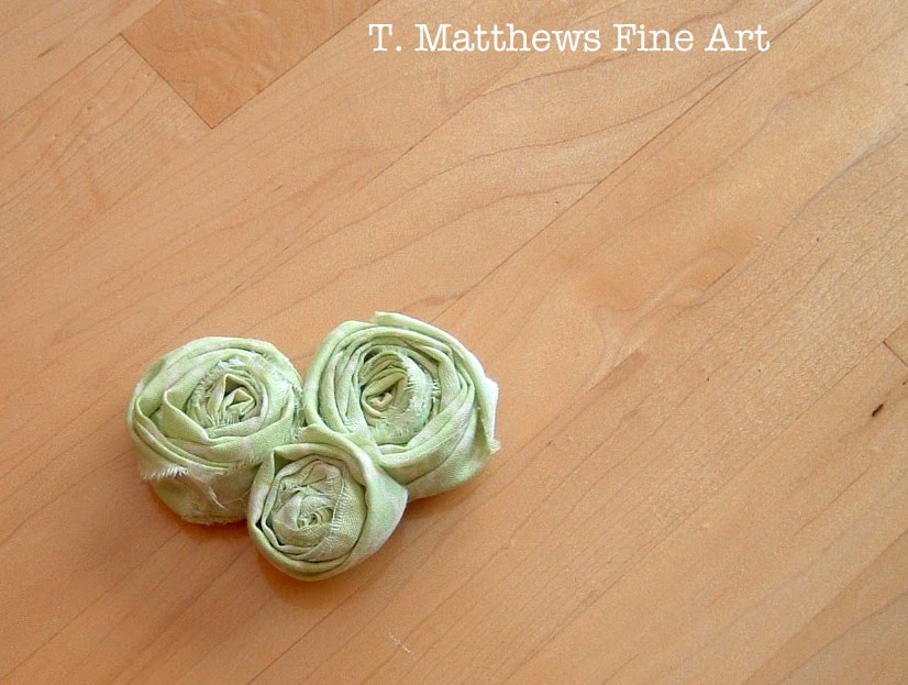 T. Matthews Fine Art Rolled Fabric Rose Hair Bow and More