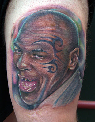 Mike Tyson, argue-ably the scariest boxer of all-time. Tattoo