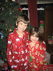 Brayden and Jillian in their new Christmas pajamas